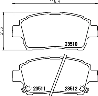 BESER 3769 On Fren Balatası Toyota Yarıs 2002-2006 Corolla Verso Vvt-I 2001-> AY040TY056 V9118A082 44652220 44650D020 44650W050 44650W080 446512580 446512581 446512590 446512591