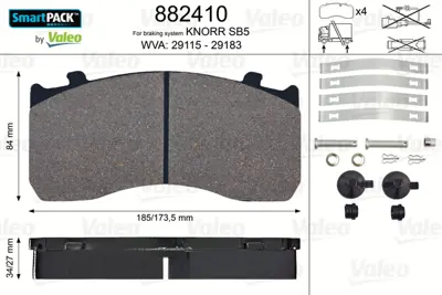 BRAXIS AB5035 Fren Balatası Atego Knorr Sb5 Mercedes Benz Knorr Bremse  4211010 4211110 4211210 14210510 14210610 14212510 14212610 34201120 34201220 34206620