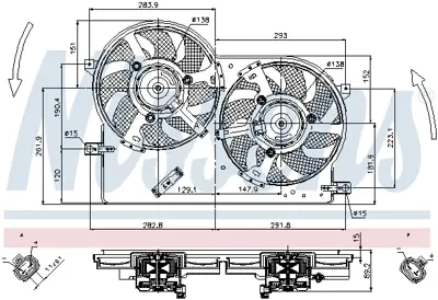 MOTORTEC TMP0326 Fan Motoru Cıftlı Davlumbazlı - F.Albea 1,3 Jtd 51718772 5042049 8EW351040731 85696 46802629 46802618