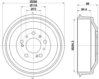 OCAL P-4001 Arka Fren Kampanası Ducato Boxer Jumper 2,0 / 2,5 2,3 94>02 ZF04449694 4449694 424722 K1313675080 1313675080 ZF4449694 4389374 6001070416 4749694 14316110