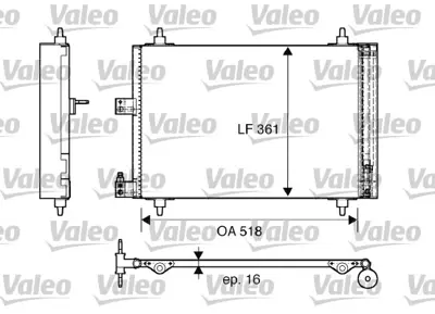 ORIS CPE453016 Klıma Radyatoru (Kondenser) Otomatık Sogutma Xsara-607-406 Ym 2,0hdı Olcu:(560 X 361 X 16) 6453EC 6455AS 6455CQ 96367224 9636722480 96459745 9645974580 96459746 9652821480 9652829180