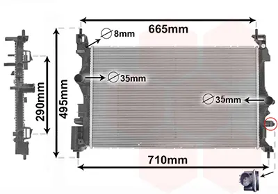 ORIS BOP196016 Motor Su Radyatoru Corsa E 1.4ı 2014 -> 1300361 13440199 13486483 1300379 13486433