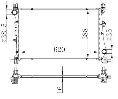 ORIS BFI049016 Motor Su Radyatoru Egea 1,3 Mjet / 1,4 Benzınlı 15> 52052220 52015588