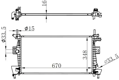 ORIS BFR150016 Motor Su  Radyatoru Focus Iıı- C Max 11/-> 1.6tı Vct / 1.6 Zetec Efı Klımasız (Al/Pl/Brz) Olcu:(670 1705805 BV618005AD 1727475 1697482 CV6Z8005A BV618005AC BV618005AB 1890758 1897407 FV618005AA