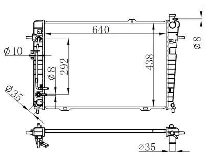 ORIS BHY074018 Motor Radyatoru (640x438x22) Tucson Crdı 04-> Otomatık 253102E100 S253102E100 253102E101 253102E170 253100L500 S253102E101 253102E401 253102E800 253100Z870 253100Z850