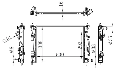 ORIS BHY100016 Motor Radyatoru (500x382x16) Accent Blue 1,4i/1,6i - I20 1,4i Otomatık 253101R050 253100U050 253104L050 253101R150 253102V050 1333035 66757 253101R160 53100U050 253101R060