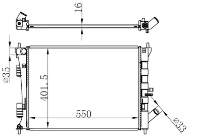 ORIS BHY525016 Motor Su Radyator Elentra 11-> I30 12 -> Manuel 253103X011 253103X010 253103X000 253103X051 253103X101 253103X151 25310A5010 25310A5100