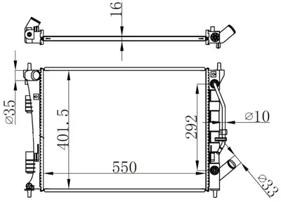 ORIS BHY526016 Motor Su Radyator Elentra 11-> I30 12 -> Otomatik 253103X100 253103X011 253103X101 253103X151 675014 25310A5010 253103X051 25310B2460 253103X620 253103X150