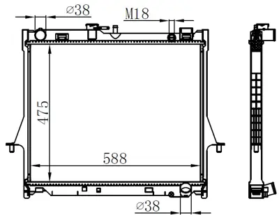 ORIS BIS006026 Motor Su Radyatoru Isuzu D-Max 04>12 (Manuel Vıtes) (475x588x26) 