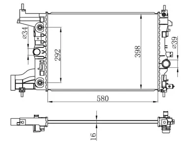 ORIS BOP544016 Motor Radyatoru (580x398x16) Astra J Otomatık 13267652 1300300 39074666 1300303 13267657 130030013267652 1313031 8MK376748731 8MK376749851 RA0201080