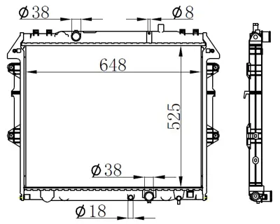 ORIS BTO307026 Motor Radyatoru (525x648x26) Hı-Lux 2,5 Td 06-> Manuel 164000L120 164000L160 164000L140 164000L250 164000L270 164000L290 164000L340 164000L310 16400OL170 164000L311