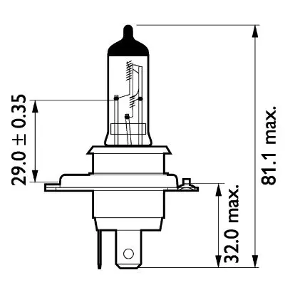 PHILIPS 13342MDC1 Ampul H4 24v 75 / 70w P43t 