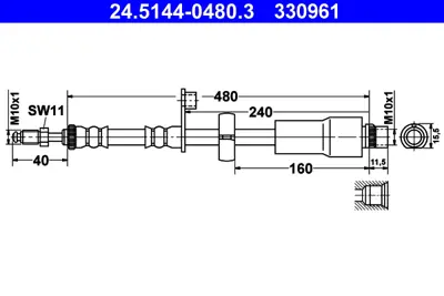 SVAC 60-0219 On Fren Hortumu (Sag / Sol) P207-P208-C3 Pıcasso 4806G1 1650841880 48O6G1