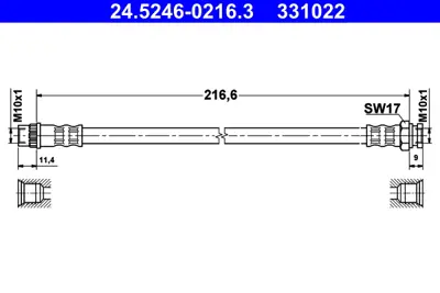 SVAC 60-0222 Arka Fren Hortumu (Sag / Sol) Partner Tepee P5008 Berlıngo Iıı C4 Pıcasso Ds5 08> 4806G5 1650841980 4820G5 4D0611715B 34341163565 994922 4280673 4814Z9 543140004R 8200646065