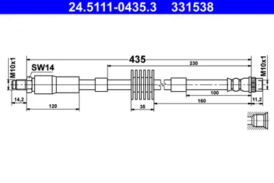 SVAC 60-0227 On Fren Hortumu (Sag / Sol) P308 P3008 P5008 4806H3 4806K1 4806N6 48O6H3 48O6K1