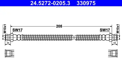 SVAC 80-0202 Arka Fren Hortumu Sag Getz 02-> 587381C000 587381C000DS MB510155 587381C0000 46206M0200 587380B000