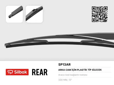 SİLBAK SP13AR Sılecek Supurgesı Arka Plastık Tıp 330 Mm Galaxy 03-06 Kuga 08-12 