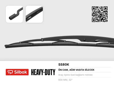 SİLBAK SS80K Sılecek Supurgesı 800mm Iveco Eurocıty E50,14 Kancalı Tıp 