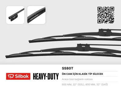 SİLBAK SS80T Sılecek Supurgesı 800mm Otobus Vıdalı Tıp 