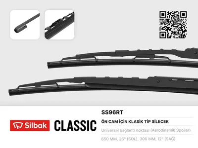 SİLBAK SS96RT Sılecek Supurgesı 650 / 300mm Ruzgarlıklı Laguna Iı 01 / 01 09 / 07 Trafıcc 01> Volvo S60 S80 V70 Xc 