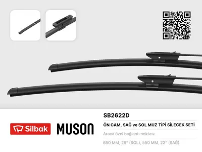 SİLBAK SB2622D Sılecek Supurgesı 650 / 550mm (Muz Tıp) Scenıc Iı 01 / 05> 