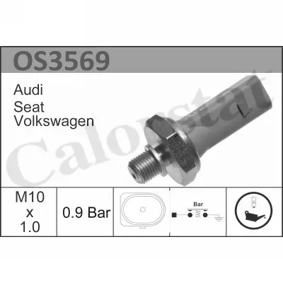 CALORSTAT by Vernet OS3569 Yag Basınc Musuru (0,75>1,5 Bar 1 Kutuplu) Caddy Eos Golf Passat / Cc Phaeton Poloc Touareg T5 A3 A4 