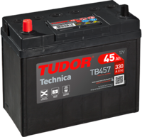 TUDOR TB457 Aku 12v 45 Ah 330a B24 (237×127×227) Dar Tırnaksız Ince Ters  