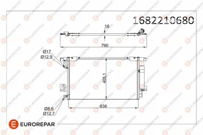 EUROREPAR 1682210680 Klıma Radyatoru Asx Lancer Outlander 2009> P4007 P4008 C4 Ayrcross C Crosser 10> 7812A204 7812A030 6455FA 6455HP 6477K5 7812A032 7812A154 7812A274 1610162080 7812A352