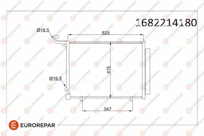 PSA 1682214180 Kondenser Klıma Radyatoru Yenı Fıesta 17> Ecosport 14> 1.0 Ecoboost(Eurorepar) 1682214180