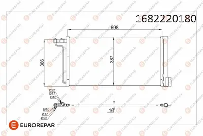 PSA 1682220180 Klıma Radyatoru Focus Iıı 1.6tı  16v /  11 /> C Max Grand C Max 1.6tı 16v 10 /> Benzınlı(Eurorepar) 1682220180