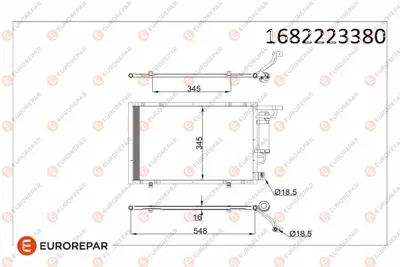 PSA 1682223380 Klıma Radyatoru Komple B-Max 12> Tourneo Courıer C4a 14>(Eurorepar) 1682223380