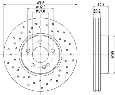 BOSCH 0986479H37 Fren Dıskı On Mercedes W205 C160-C180 Spor Tıp Bd0441 318mm 0004212112