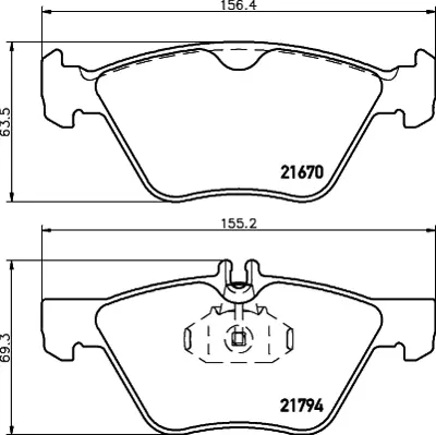 BOSCH 0986T2748 Fren Balatası Ön Mercedes W211 02>09 A0024204520 A0024205020 A0044200320 24204520 24205020 44200320 A0034208320 A0044200720 34208320 44200720