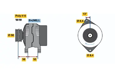 BOSCH 0123315021 Alternatör Volvo 850.S40 V 40 I Kc R 14v 80a 9164940 9442188 3545364 5003976 8602096 9148665 9162468 9162683 9130217 9130003