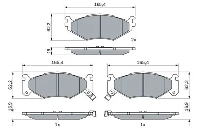 BOSCH 0986424892 Fren Balatası Chrysler Voyager Iı 1990-1995 2.5i 3.5i Gdb1157 4423812 4423812