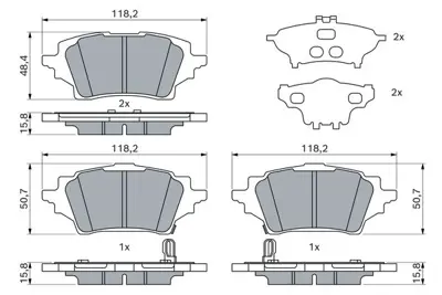 BOSCH 0986424911 Dısk Balata Toyoya Corolla Ch-R Arka 2019- T044650247 446602400 4466F4010 4466K0000 32276932 2H6698151 2H6698151A T044660240 T044660240000 32276931