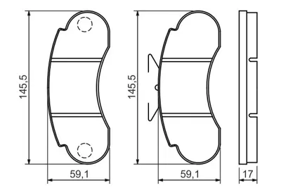 BOSCH 0986460947 Disk Balata Mercedes Benz 100 Panelvan Gdb1114 6014208720 6014210408 6014210608 6015860042 6017208720 6694210008 425074 291698151 291698151A A0015867042