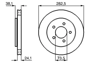 BOSCH 0986478109 Fren Dıskı On Chrysler Voyager Iv 2000-2008 Dodge Caravan 3.3 281mm Df4550 5073069AA 4721820AG K05073069AA K04721820AG K04721820AF K04721820AC 4721820AF 4721820AC