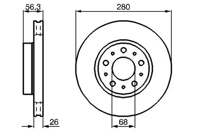 BOSCH 0986478298 Fren Diski Ön 740 84>92 940 90>94 960 90>96 31262209 3516567 35165679 6848902 68489020 42510SB2A00 45210SD2A002 312242209 9531514 230310