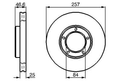 BOSCH 0986478397 Fren Diski Ön Toyota Taro 89>97 / Hılux Ln85 89>96  Havalı 257mm Df1927 