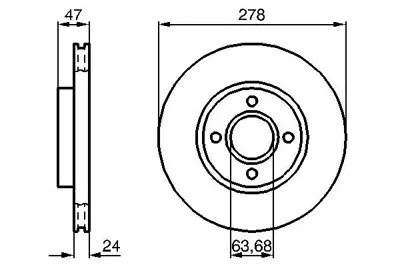 BOSCH 0986478427 Fren Diski Ön Mondeo 2.5 