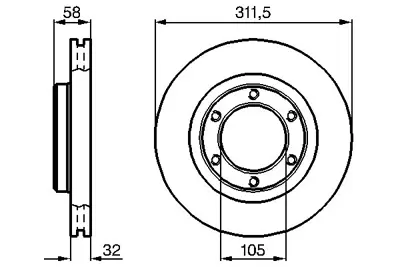 BOSCH 0986478580 Fren Disk Toyoto Land Crusıer DF2723