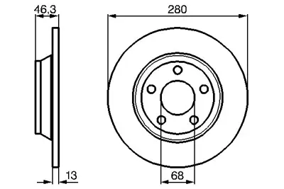 BOSCH 0986478615 Fren Diskiön A4 95>01 Düz 280mm DF2730