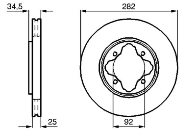 BOSCH 0986478634 Fren Diskiön Accord Iv 90> Accord V 96> / 600 93> Havalı 282mm Df3084 45251SM4G00 45251SM4G01 45251SM4G02 45251SN7E50 GBD90037 GBD90837 GBD90843 GDB90837 45251SM5A00 GBD90836