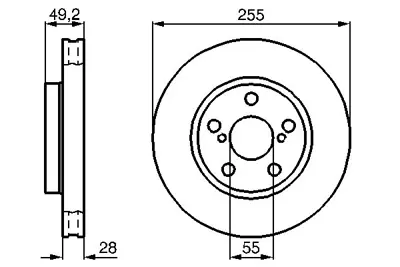 BOSCH 0986478858 Fren Diski Ön [255 0 28 0-27 0 Mm Toyota Carina E 1.6i 16v Sedan DF2742