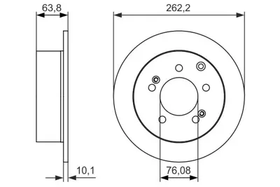 BOSCH 0986479061 Fren Disk Arka Soul 09> Düz 262mm 584110Q300 584112K300 584112K350 K584110Q300 S1010631900 S584112K300