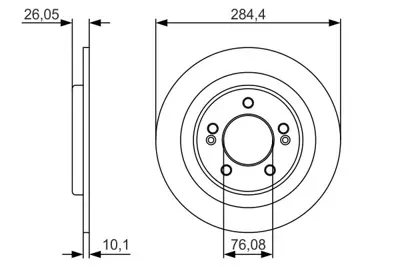 BOSCH 0986479A47 Fren Diski Arka İ30 11> Düz 5 Bijon DF6599