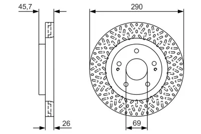 BOSCH 0986479U80 Fren Disk Mıtsubıshı Grandıs Mn116981 Df6259 Mn116981 MITMN116981