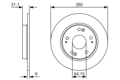 BOSCH 0986479V21 Fren Disk Honda Cr-Z Arka 42510sztg53 42510SZTG52 42510SZTG53 42510SZTG51 42510SZTG50 42510T6PH00 42431T6PH00 45251T6PH00