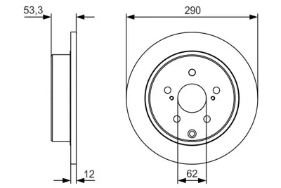 BOSCH 0986479V25 Fren Disk Toyota Prıus Plus Arka 4243147050 4243147050 4243147080 4243112310 4243102250